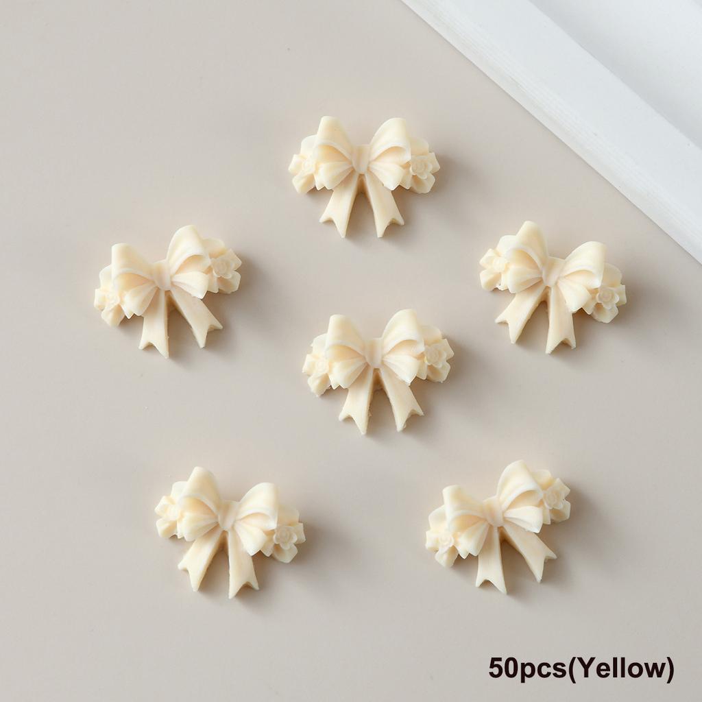 20/50Pcs Mixed Resin Double Layer Bowknot Nail Art Charms 3D Colorful Bow Nail Art Decorations Diy Manicure Parts Salon Supply