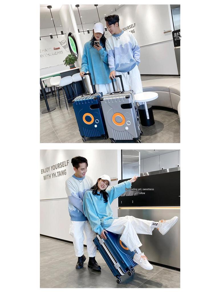 Large Capacity 20''/24'' Aluminum Frame Suitcase with Universal Wheels & Drop-Resistance