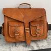 Vintage Handmade Leather Travel Messenger Office Crossbody Bag Christmas Gift Laptop Briefcase Satchel Bag For Men & Women, Halloween Gift