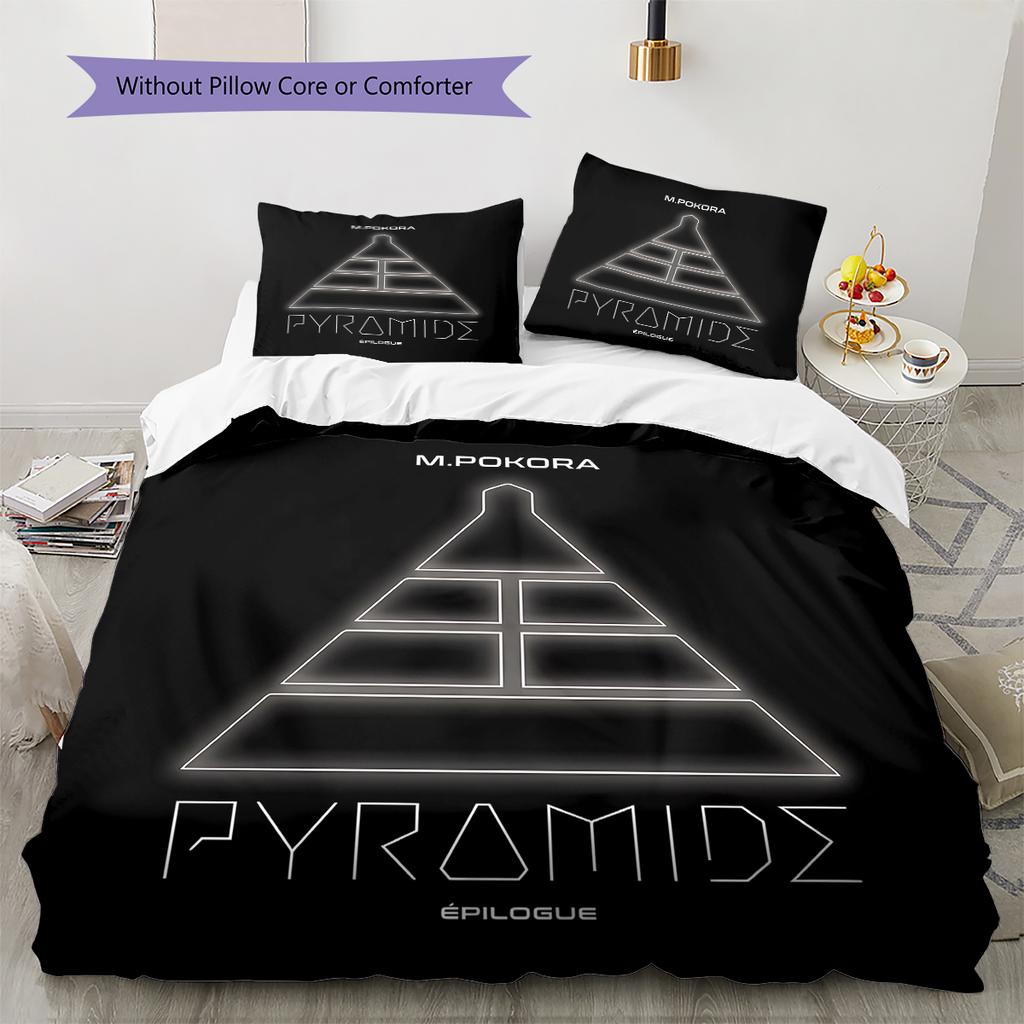 M Pokora Pattern Bedding,Quilt Set Quilt Cover Pillowcase Home Birthday Gift (1 * duvet cover + 2 * pillowcase, without core)