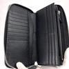 Star Stingray Long Wallet Black Stingray Leather Genuine Leather Round Zipper Type (M, 1)