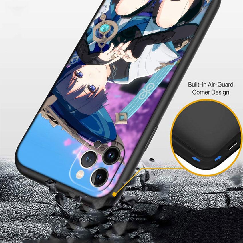 LO48 Genshin Impact Фурина Этер Мягкий силиконовый чехол для телефона для iPhone 16 15 14 13 12 Pro Max Plus Mini