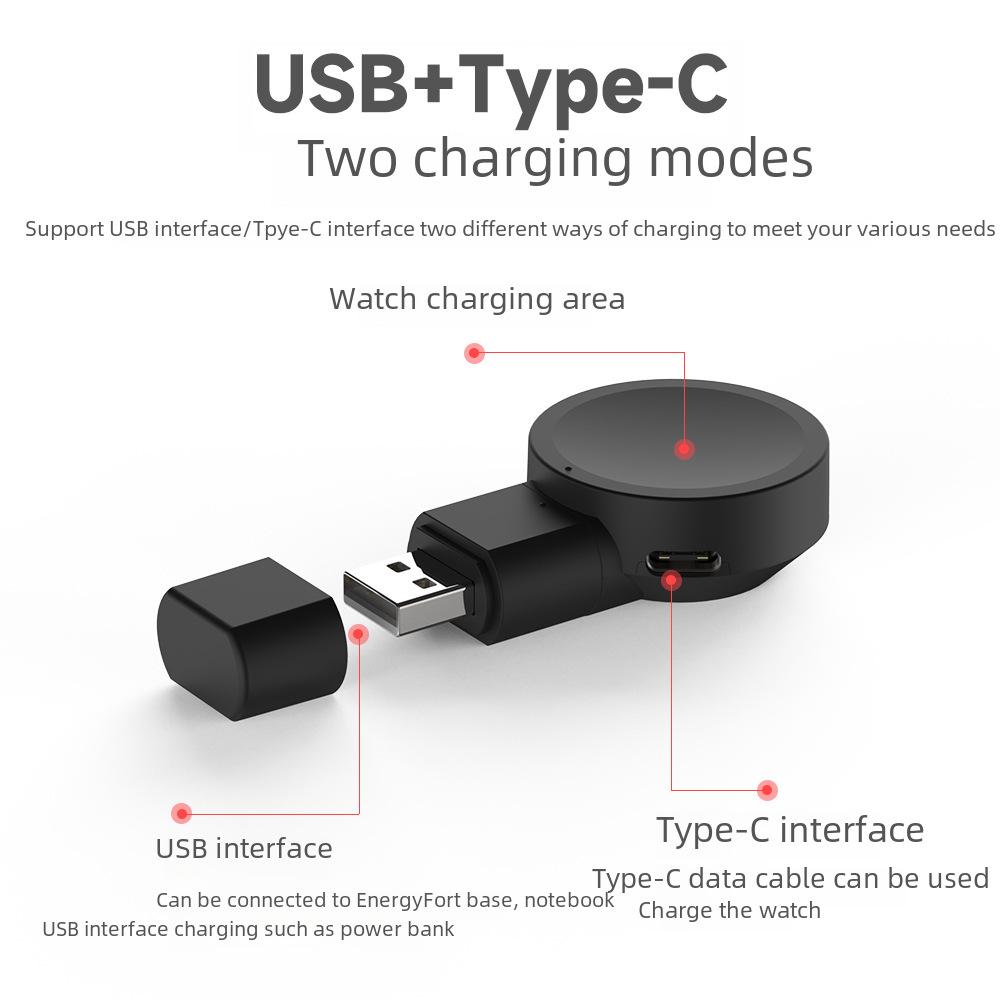 Беспроводное зарядное устройство USB двойного режима для Samsung Galaxy Watch7/6/5/4/Active2/S3