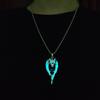 Steel Wolf Pendant Necklace With Glowing Effect For Casual Streetwear Looks