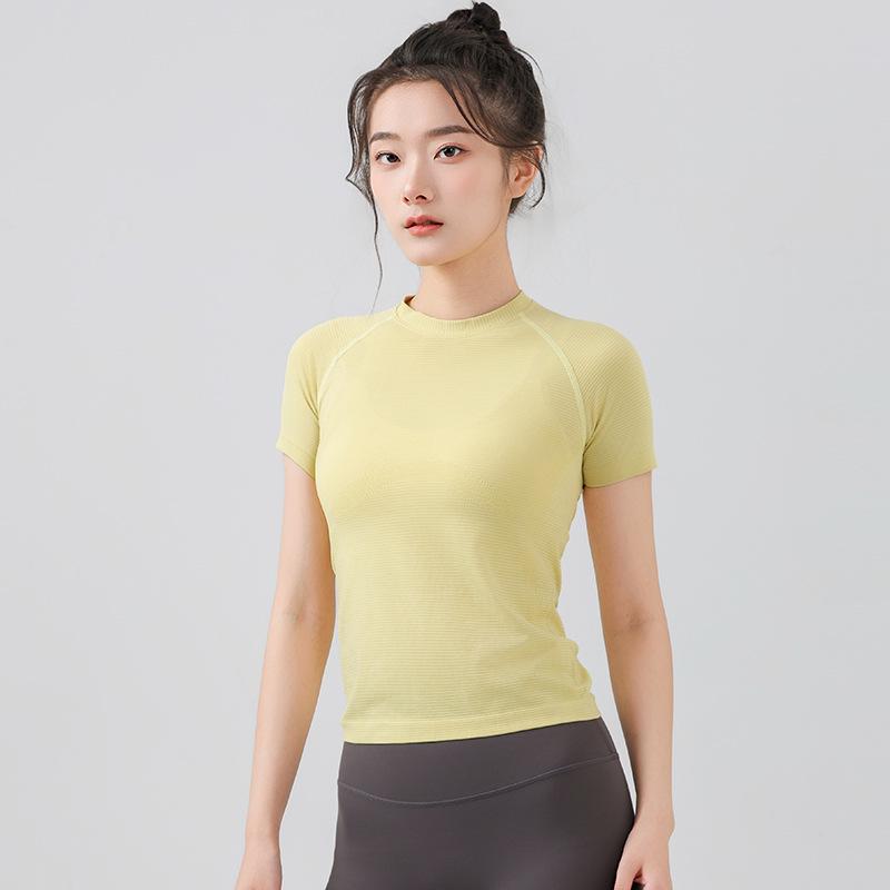 Женские быстросохнущие облегающие леггинсы для йоги и спортивный топ с короткими рукавами