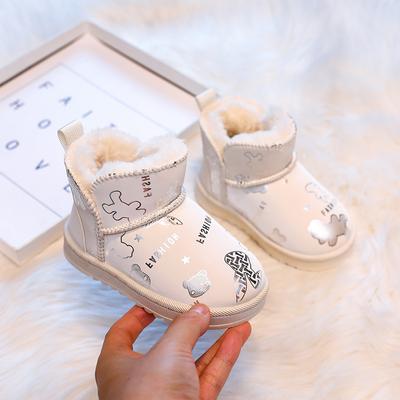 Зимние ботинки для девочек, зимняя детская обувь с флисовой подкладкой, водонепроницаемая обувь
