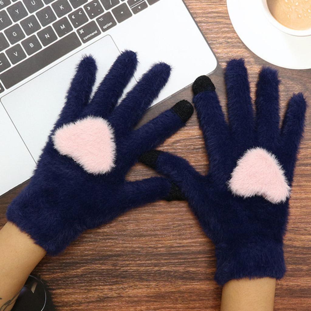 Зимние перчатки Плюс бархатные Толстые Защищающие от холода Велосипедные Сетчатые Вязаные перчатки Теплые Перчатки унисекс