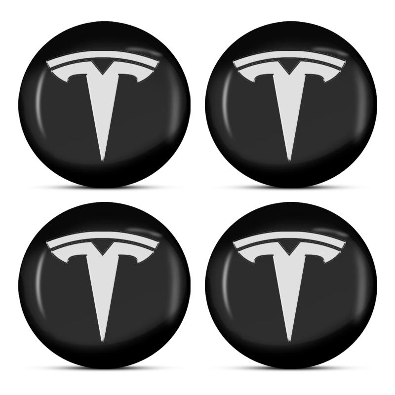 4pcs 56/60mm Car Wheel Center Hub Cap Rim Cover Emblem Sticker Styling for Tesla Model Y Model 3 S X Badge Emblem Accessories