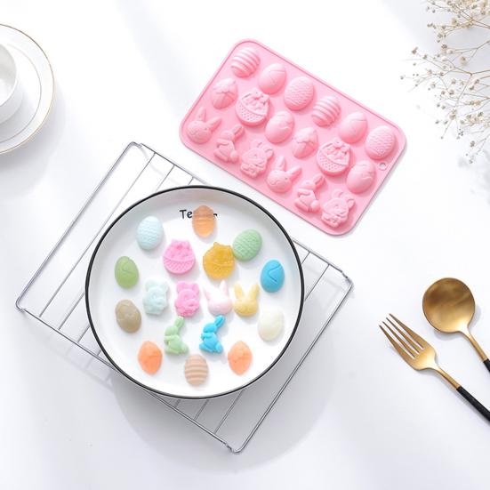 Пасхальная форма для шоколада в форме яйца, устойчивая к высоким температурам силиконовая 18 полостей, простая в эксплуатации форма для конфет для кухни