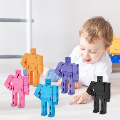 Деревянный кубик-робот, игрушка, обучающий робот-трансформер, фигурка, 3D-головоломка, скрученный кубик-робот, строительный блок, игрушка для малышей, мальчиков и девочек, подарок