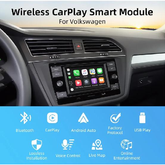 CARABC Беспроводной Carplay Android Auto Mirror Link для VW Volkswagen Skoda Octavia A5 Golf 7 Polo Passat B8 С системой MIB MIB2