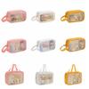 Large Capacity Transparent Makeup Bag Square Wash Pouch Durable Cartoon PVC Cosmetic Bag  Travel