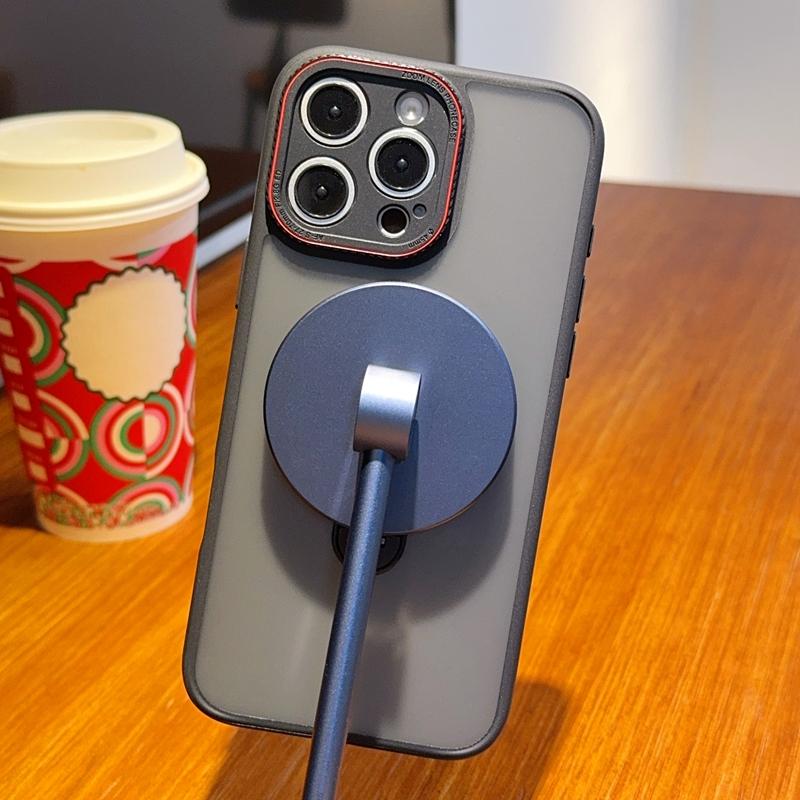 Металлический чехол-подставка с кольцом и матовым магнитом для Magsafe iPhone 16 Pro Max 15 15Pro samsung xiaomi case