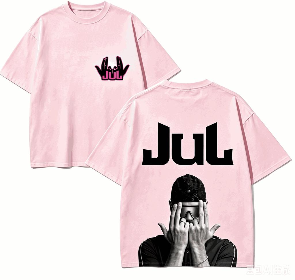Футболка Rapper Jul Gift Мужская Женская Харадзюку Оверсайз Унисекс С коротким рукавом Уличная одежда Высокое качество Для пар Горячий товар Удобная
