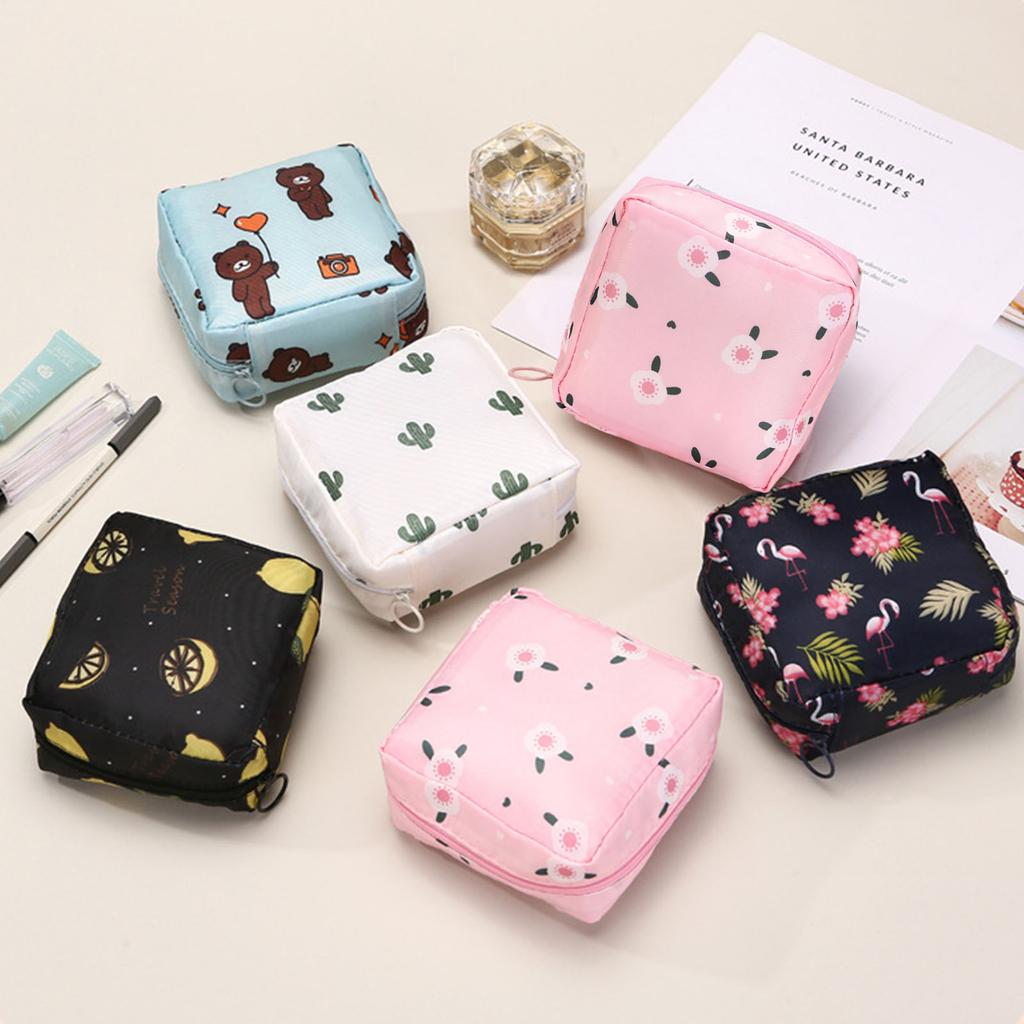 Portable Feminine Hygiene Pouches Convenient Sanitary Napkin Pouches for Discreet Storage of Feminine Products