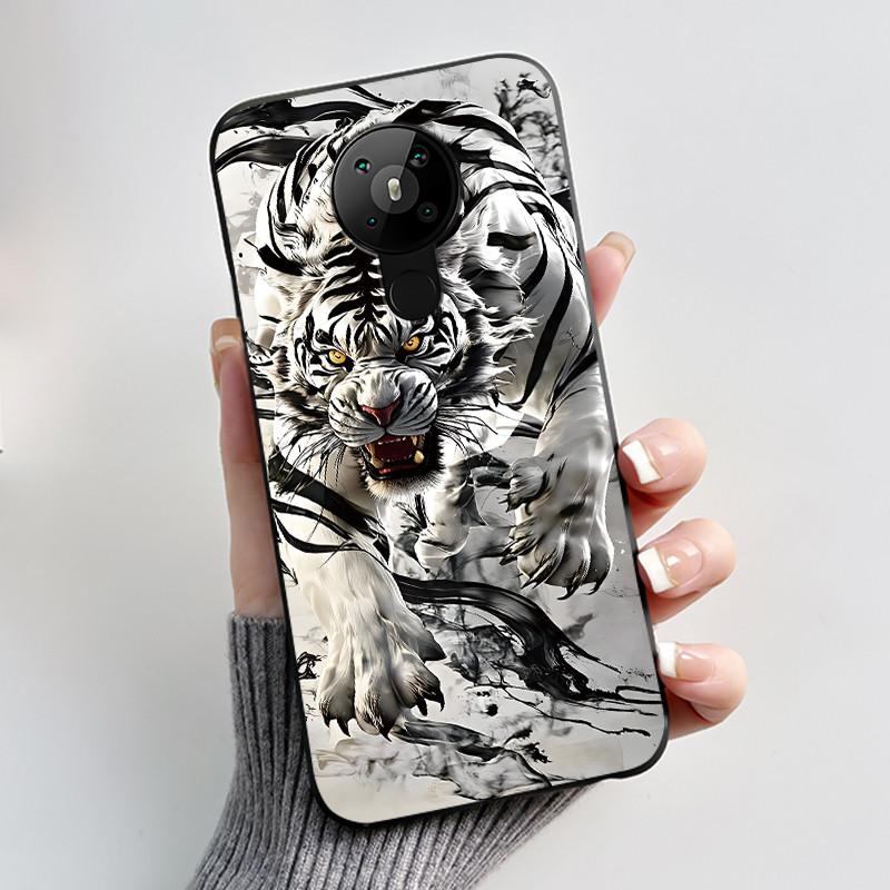 Для Nokia 5.3 INS Эстетичный Черный Для Nokia 5.4/Nokia 3.4 Ударопрочный Желейный Чехол Узор с Кокосовыми Пальмами Защита от Царапин Мягкий Чехол