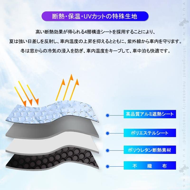 Daihatsu 2010-2014 Daihatsu Move LA100/110S Sunshade for Windshield Sunshade Supplies, 4 Layer Structure, Sunshade