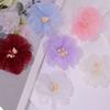 10Pcs 5.5cm Chiffon Flower Embroidered Patches  for Wedding Dress Hats Decoration