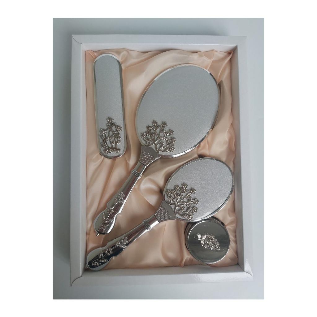 Off-white Bridal Bundle Mirror Comb Set / Dowry Box