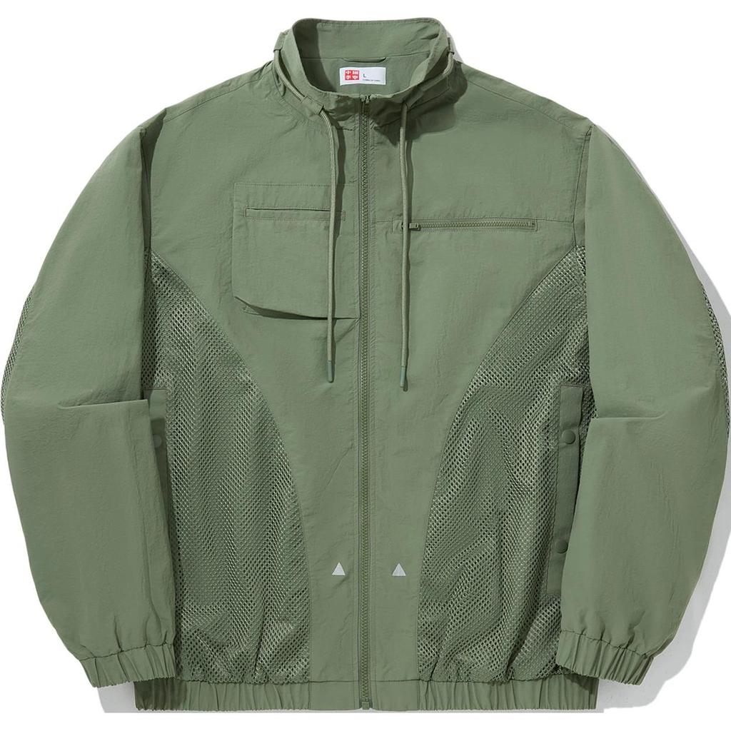 Li Ning Outdoor Series Solid Color Zip-Up Stand Collar Breathable Cardigan Jacket Unisex Jacket Military-Green AFDUC87-2