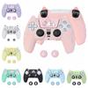 Cat Paw Controller Skin with Thumb Grip Caps Protective Shell Cover Controller Case Set for PS5