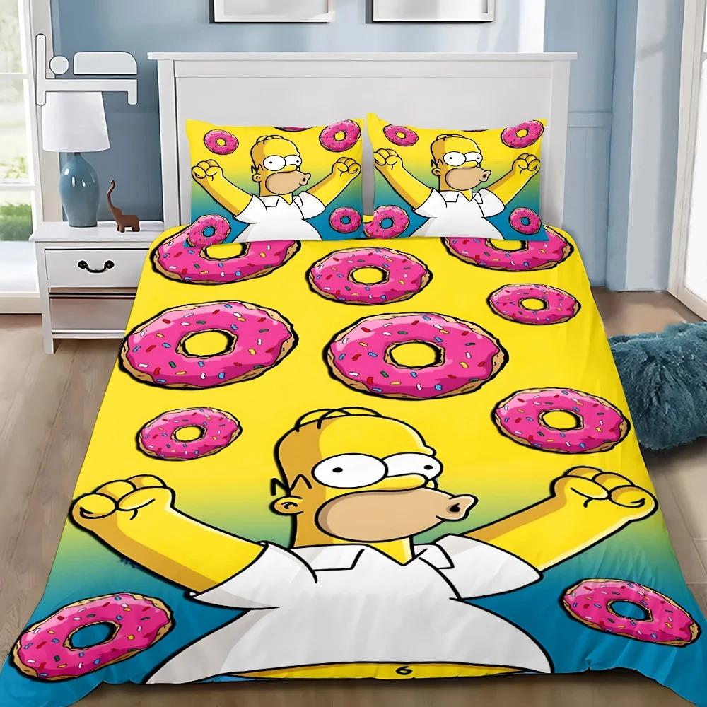 Exquisite Duvet Cover Set S-Simpsons Catoon Bedding Set Bedroom Decoration Single Twin Full Size Kids Adult Boys 2/3piece set