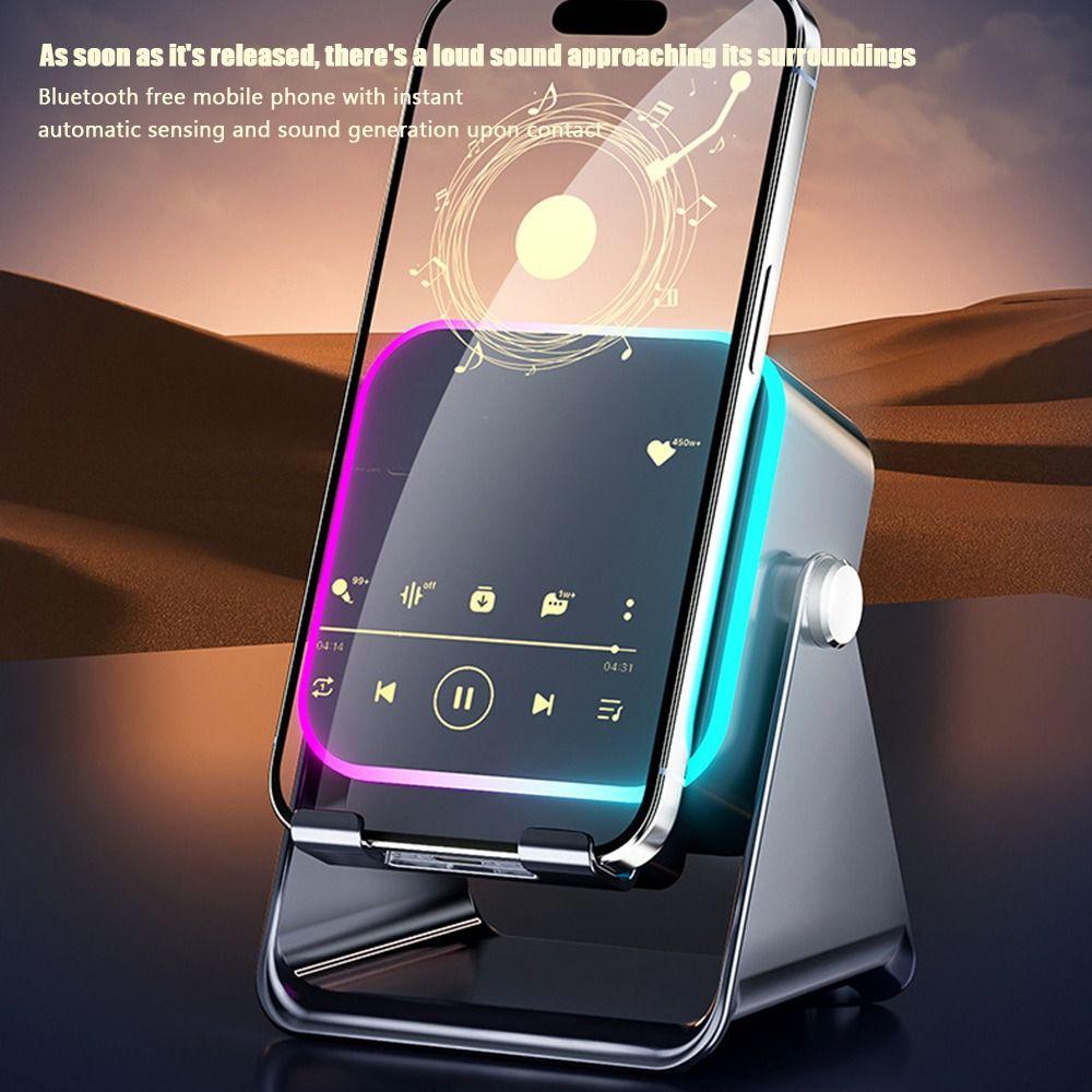 Auto-induction Bluetooth Speaker RGB Ambient Light Phone Stand  Compatible with Most Phones