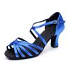Синие женские туфли для бальных танцев для латинских танцев, кроссовки, домашняя обувь для сальсы, профессиональная танцевальная обувь для девочек, мягкая подошва 5 см