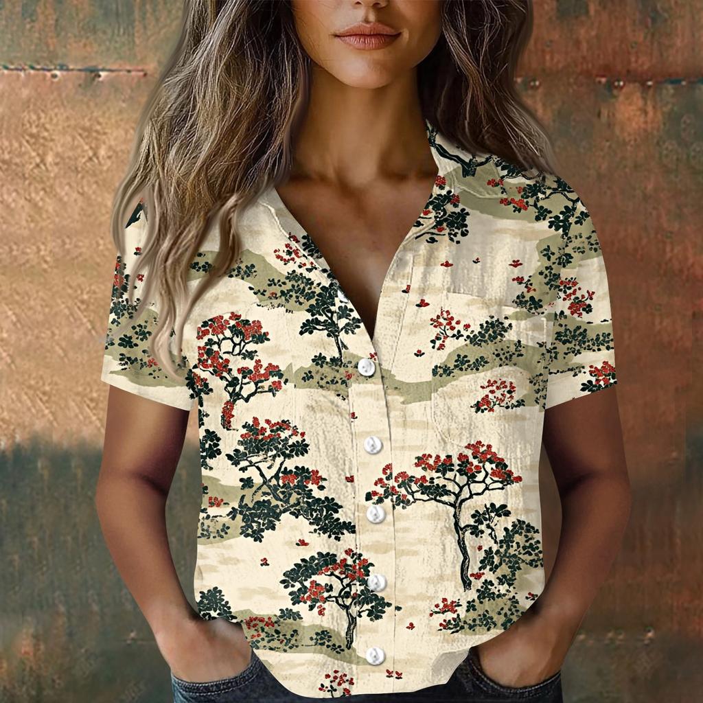 Женские хлопковые льняные топы, рубашки с короткими рукавами, свободные футболки в стиле бохо, винтажные блузки