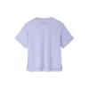 Тренировочная серия Логотип Печать Буквы Круглый вырез Пуловер Короткий рукав Футболка Женские топы Цвета Воды-Светло-Фиолетовый 162327108-2