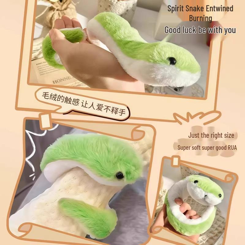 Green Snake Plush Hand Puppet - Cute Toy for Boys and Girls, Year of the Snake Mascot Gift