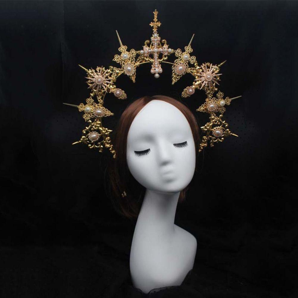 Parts Vintage Gothic Lolita Tiara Sun Goddess Headwear DIY Crown Material Kits Wedding Headpiece