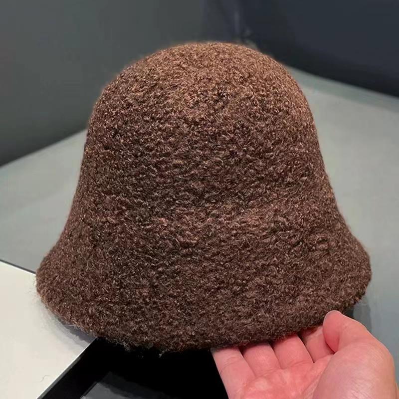 Осенне-зимние шапки для женщин, новые классические простые шерстяные овечьи шапки-ведро, теплая рыболовная шапка, универсальная модная японская женская панама