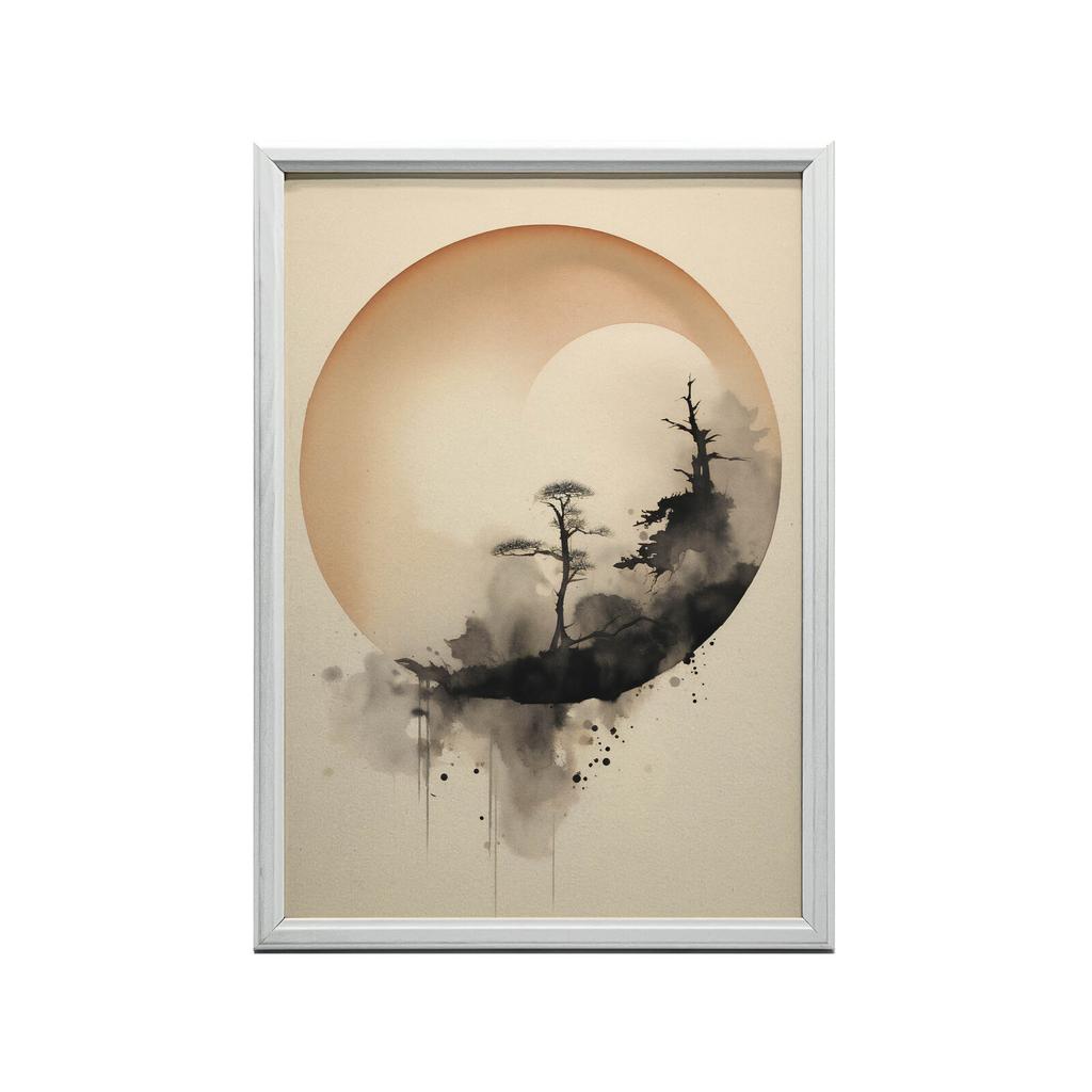 Zen Circle Zen Circle, 50X70 Cm, Gold Aluminum Frame, 230 Gsm Matte Paper