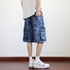 Большие размеры джинсовые шорты мужские летние тонкие свободные прямые брюки пять четвертей мужские универсальные повседневные рабочие шорты