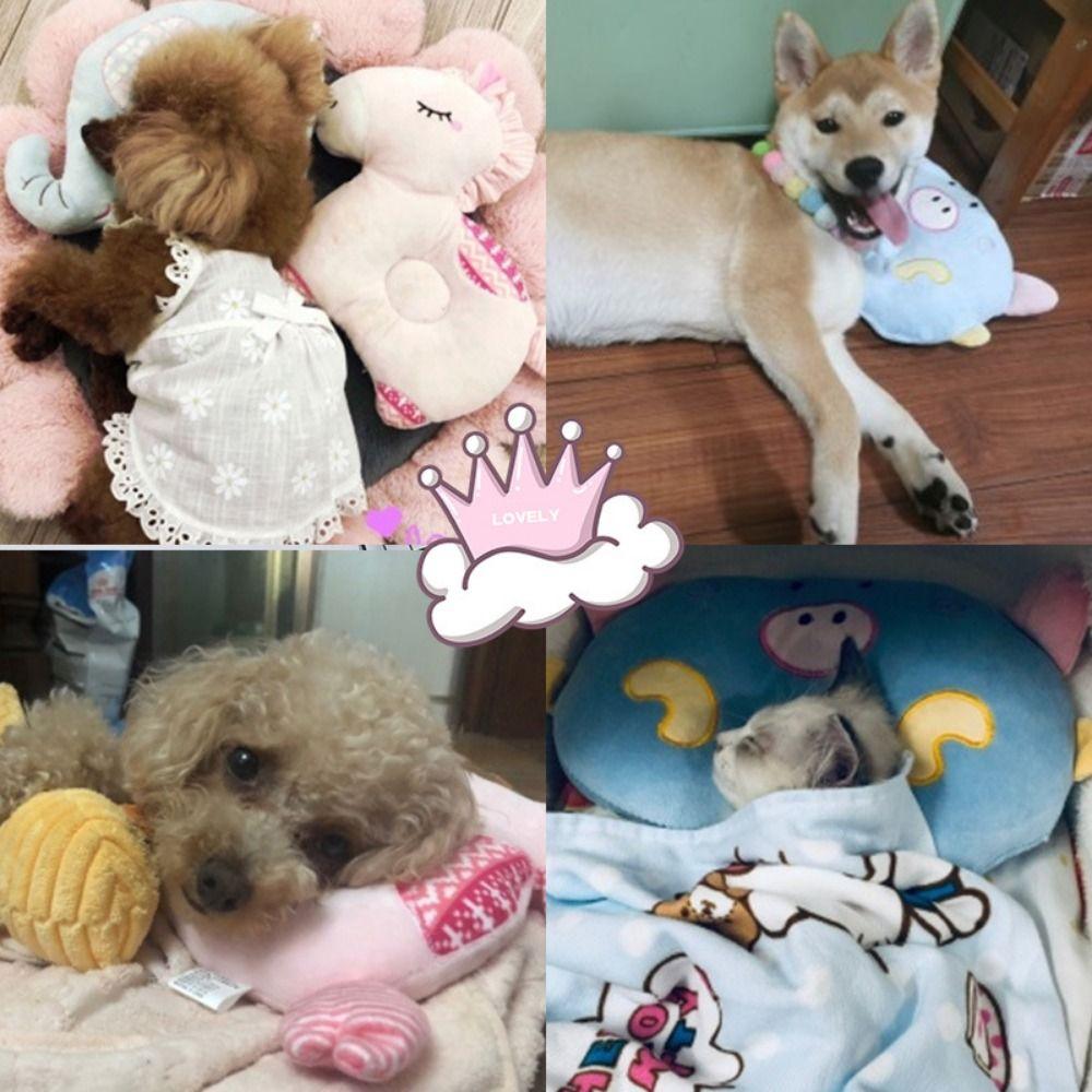 Мягкая подушка для шеи спящей кошки в форме оленя/свиньи/медведя, подушка-кровать для собаки, подушка для поддержки шеи собаки, для сна