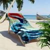 Ocean Whale with Red Sun Art Beach Towel Quick-drying for Travel Outdoor Sports Jogging Beach and Swimming