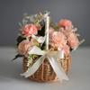 Woven Portable Flower Basket Handmade Natural Simulation Flower Basket Butterfly Festival Rattan Storage Basket