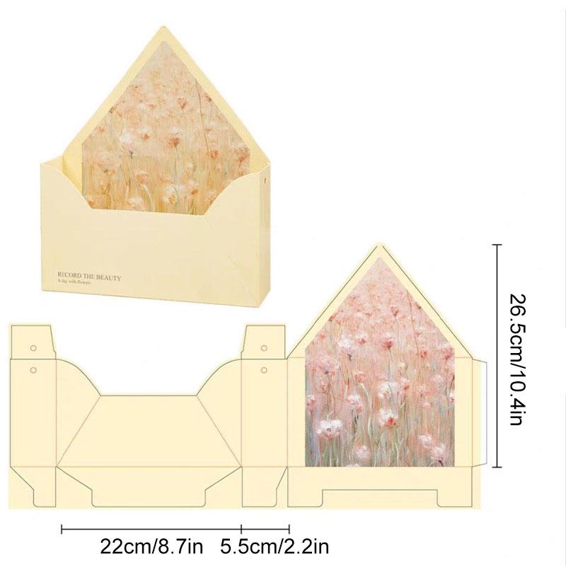 5Pcs Envelope Gift Box DIY Envelope Gift Paper Eco-Friendly Flower Box Bouquet Wrapping Printing