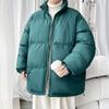 Новая мужская хлопковая куртка однотонного цвета, куртка-пуховик большого размера, повседневная куртка, утолщенная хлопковая куртка со стойкой, мужская