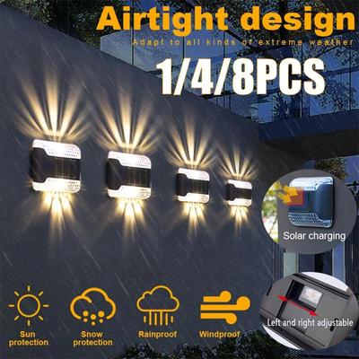 1/4/8 шт. солнечный светодиодный садовый солнечный фонарь, уличный солнечный свет, солнечные фонари для забора, уличный садовый путь, водонепроницаемый настенный светильник