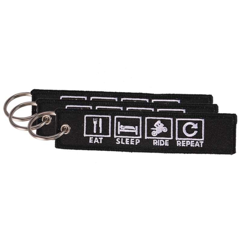 Брелок мотоциклиста "Ешь-спи-гоняй-повтори"