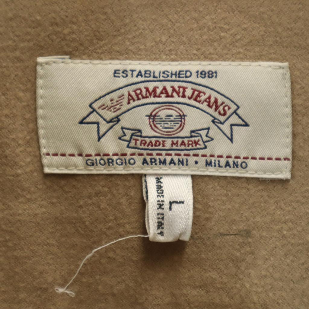 Armani Jeans 90s Made In Italy Old Long Sleeve Flannel Shirt L Beige Men's Used