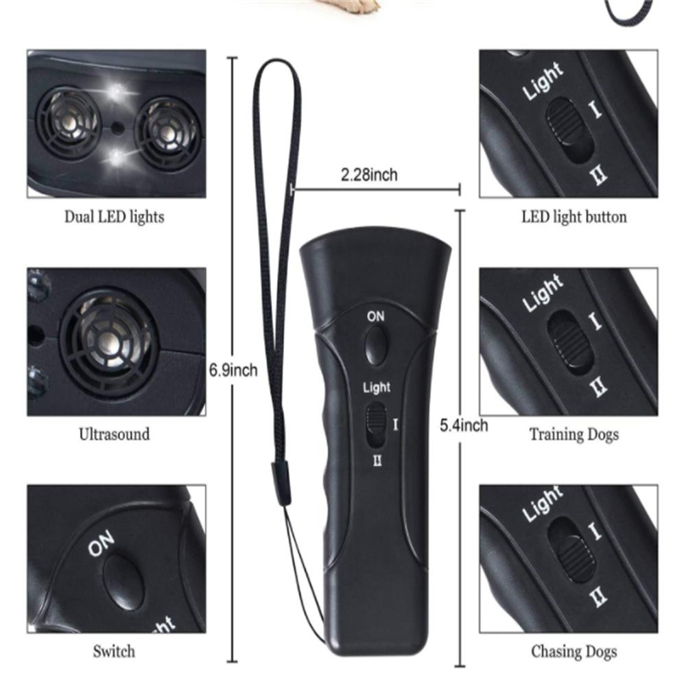 Отпугиватель собак с двумя динамиками, лазерное устройство для дрессировки собак, светодиодное ультразвуковое устройство от лая собак, отпугиватель для дрессировки домашних животных