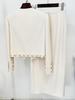 2025 New European & American Beaded Cardigan Jacket & Slit Midi Skirt Set