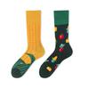 Asymmetric Cartoon Mid-Calf Cotton Socks for Men and Women - Trendy European & American Fashion