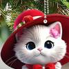 Автомобильный кулон, акриловое подвесное украшение, легкий узор в виде котенка, украшение на рождественскую елку для сумки, брелок, подарок любителям животных
