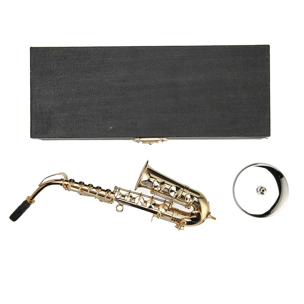 Mini Alto Saxophone Ornament Decoration Handmade Miniature Saxophone with Stand Tiny Alto Saxophone