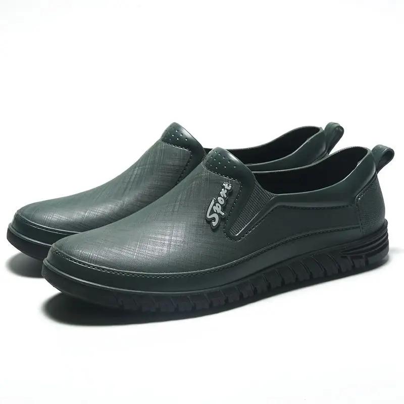 Waterproof and Non-slip Man Shoes Rubber Wear-resistant Rain Boots for Men Mud Rainy Day High Quality Without Lacing Designer