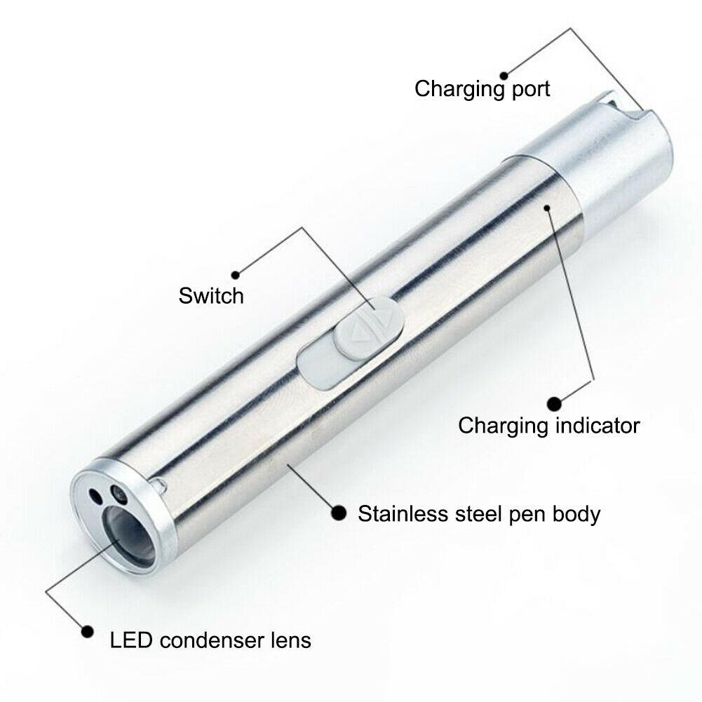 Mini 3 In 1 Cat Laser Pointer Toy USB Rechargeable Flashlight UV Light